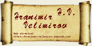 Hranimir Velimirov vizit kartica